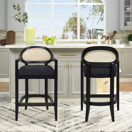 Americana - Mid-Century Modern Cane Back Counter Stool - view 43