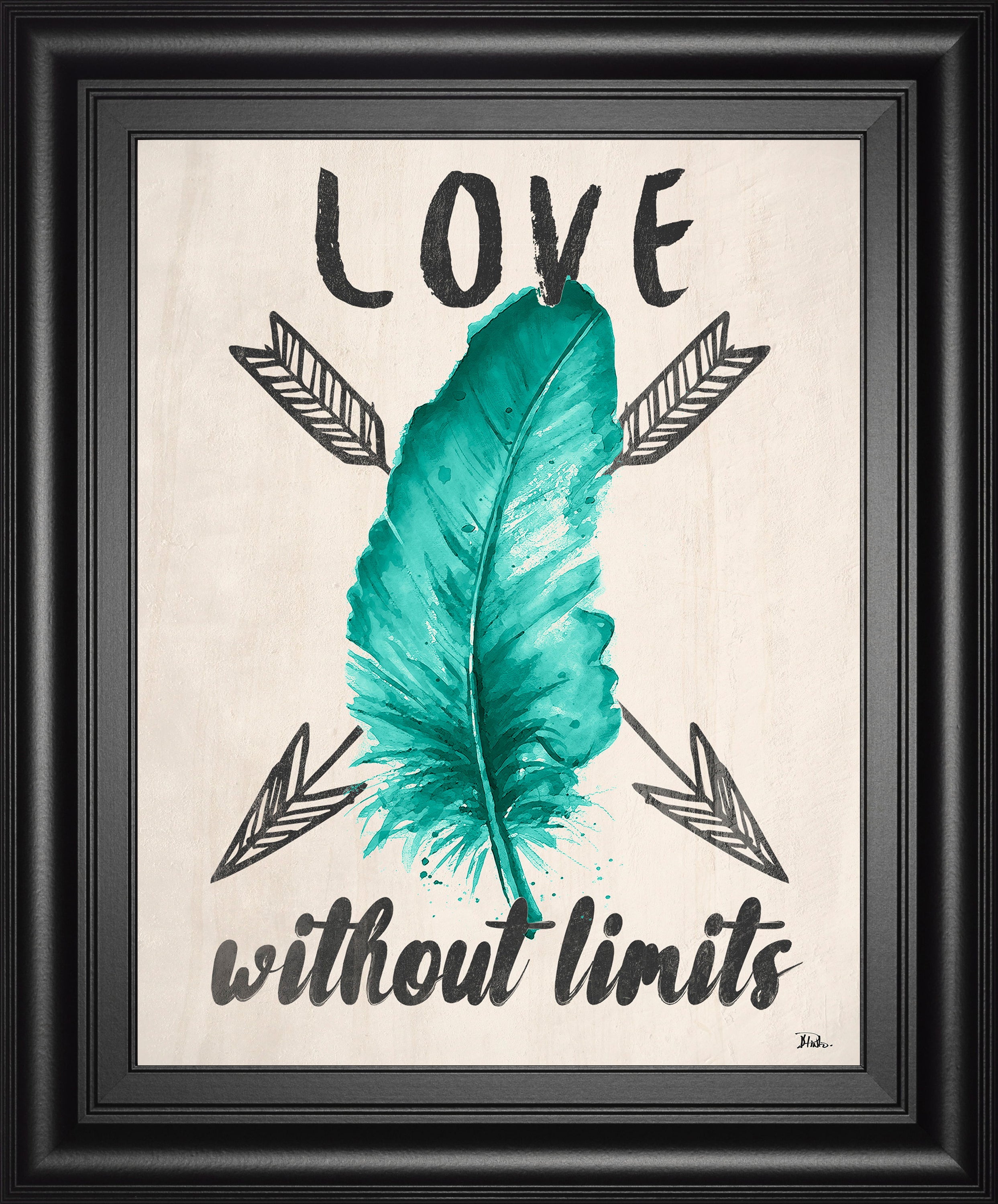 Teal Fearless Limits Il By Patricia Pinto - Framed Print Wall Art - Green