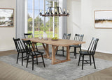 Middleton - 106" Extension Leaf Dining Set Light Brown 7 Pc. Table, 6 Black Chairs by Coaster Fine Furniture | Bel Furniture