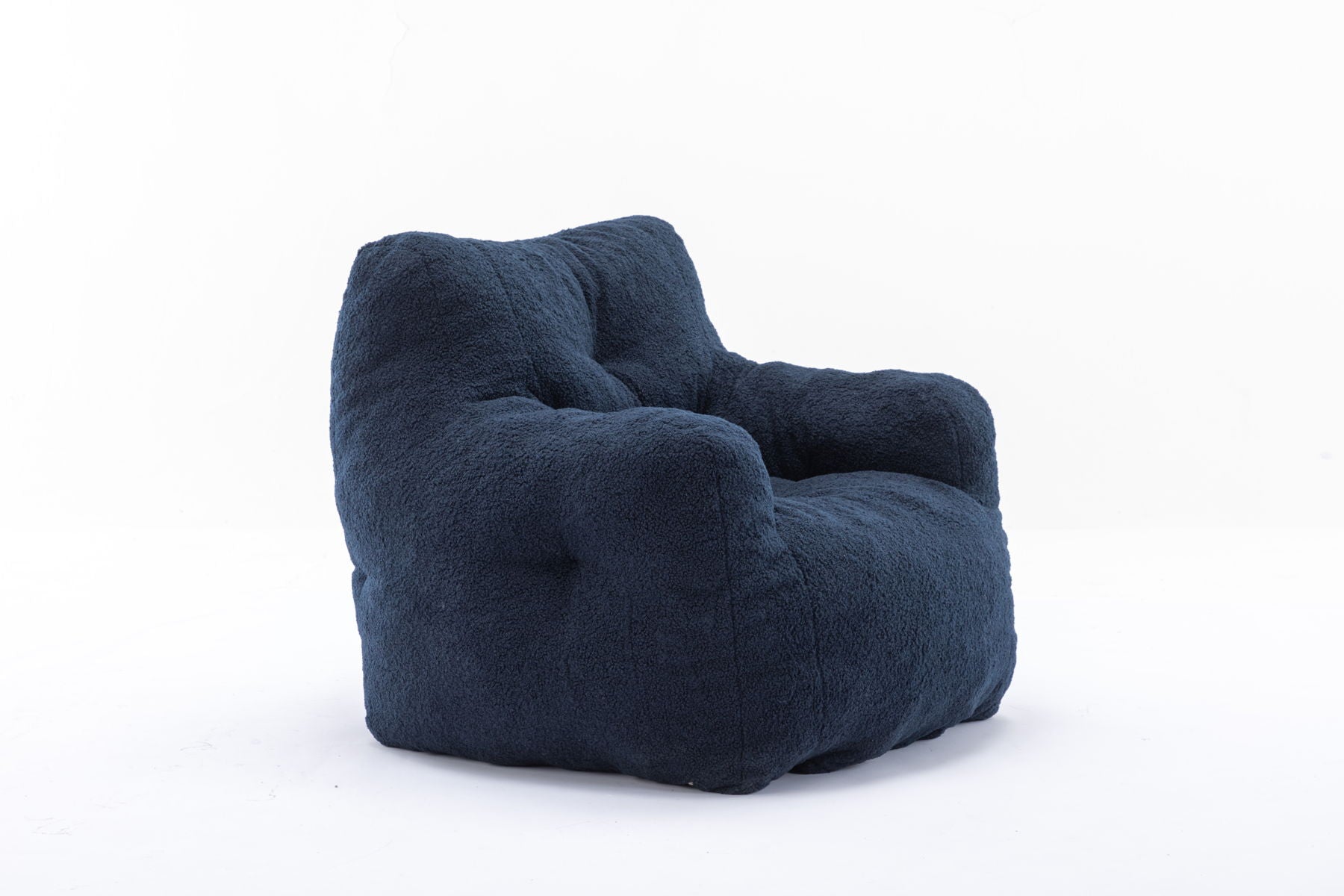 Soft Teddy Fabric Tufted Foam Bean Bag Chair With Teddy Fabric