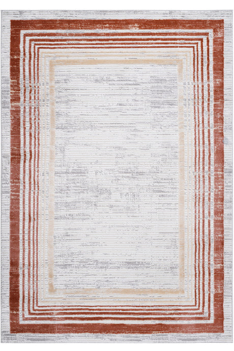 Marfi - 6' X 9' Bordered Area Rug - Brown / Ivory - view 6