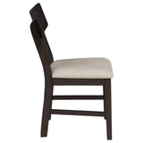 Catley - 5 Piece Round Drop Leaf Dining Table Set - Dark Coffee