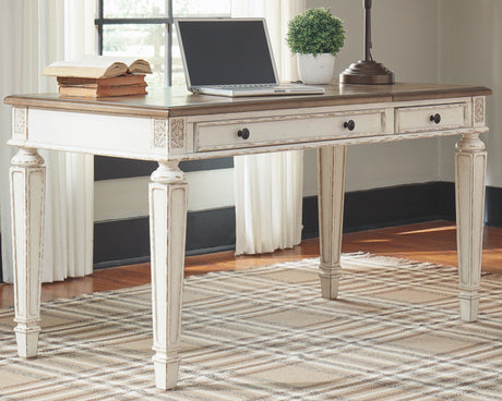Realyn - White / Brown - Home Office Lift Top Desk by Signature Design by Ashley® | Bel Furniture
