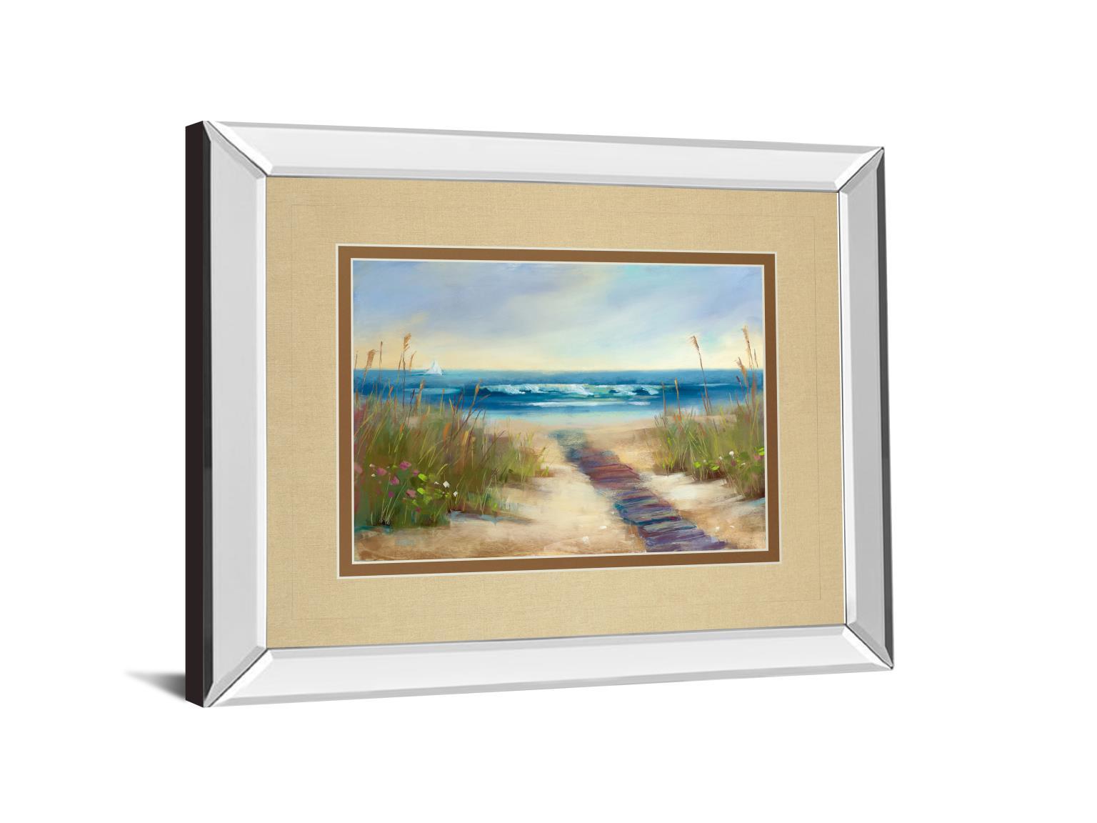 Serenity Il By Karen Marguliss - Mirror Framed Print Wall Art - Blue