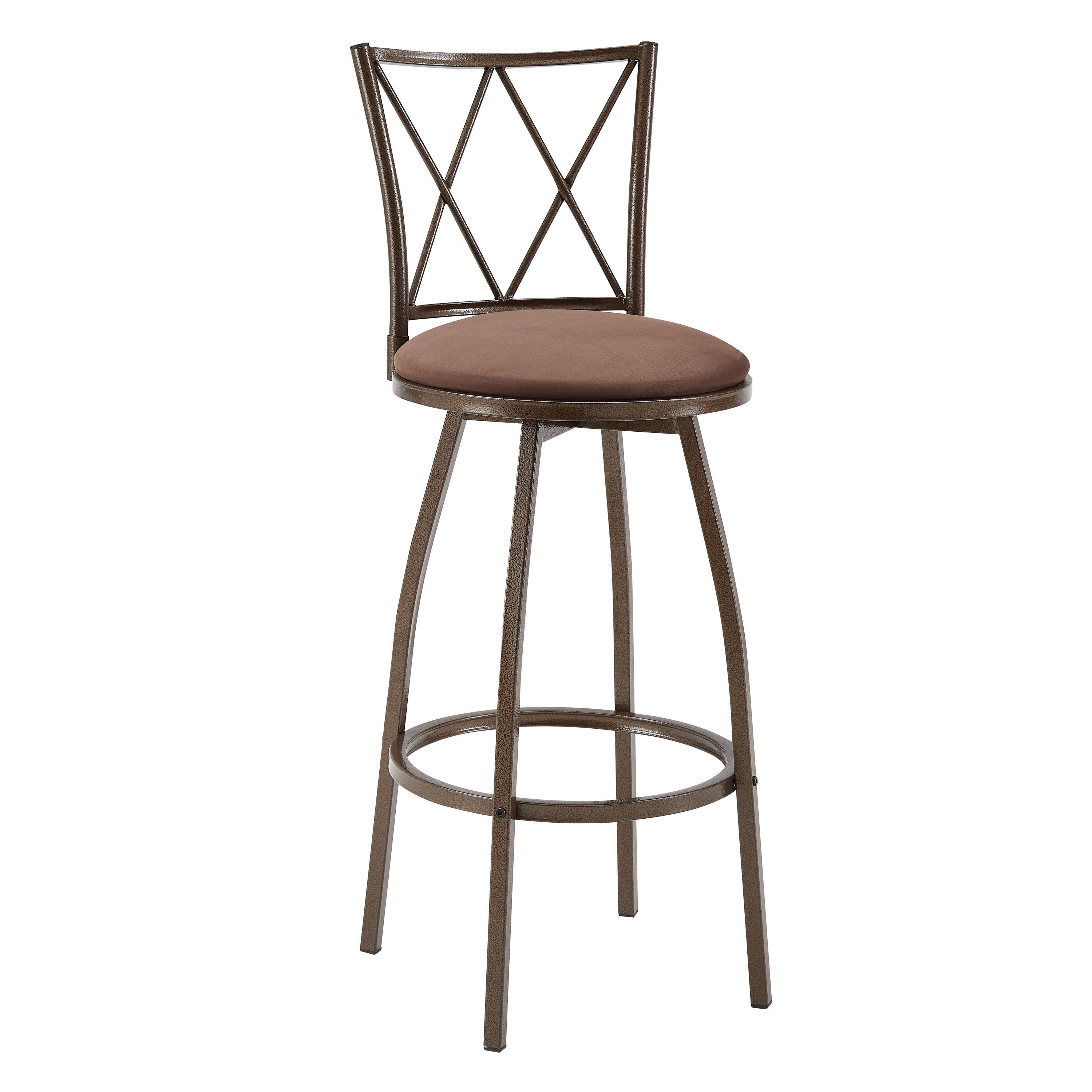 Bar Stools, Bar Chairs With Footrest (Set of 2) - Brown