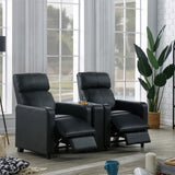 Toohey - Upholstered Home Theater Push Back Recliner - Black by CoasterEveryday | Bel Furniture