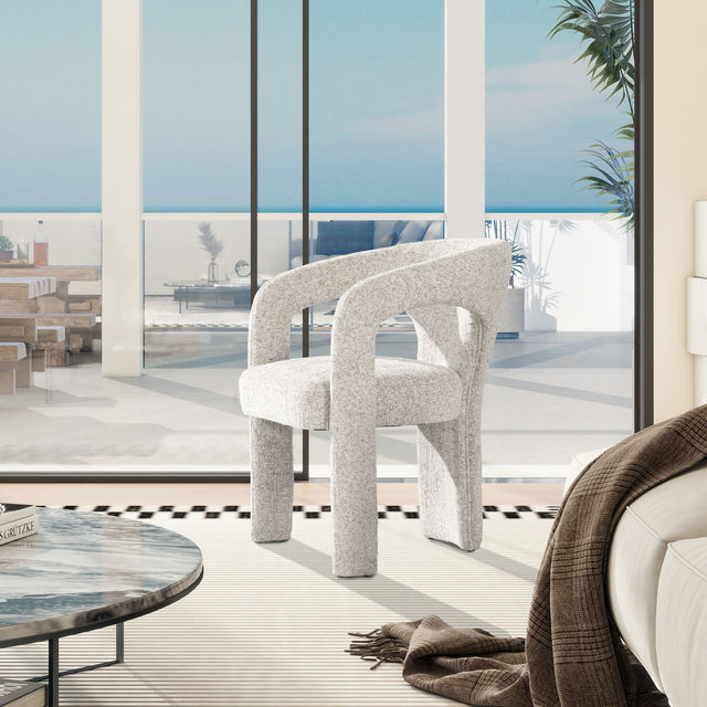 Sydney - Fully Upholstered Barrel Dining Chair - Multi Greige Beige by Jennifer Taylor Home | Bel Furniture