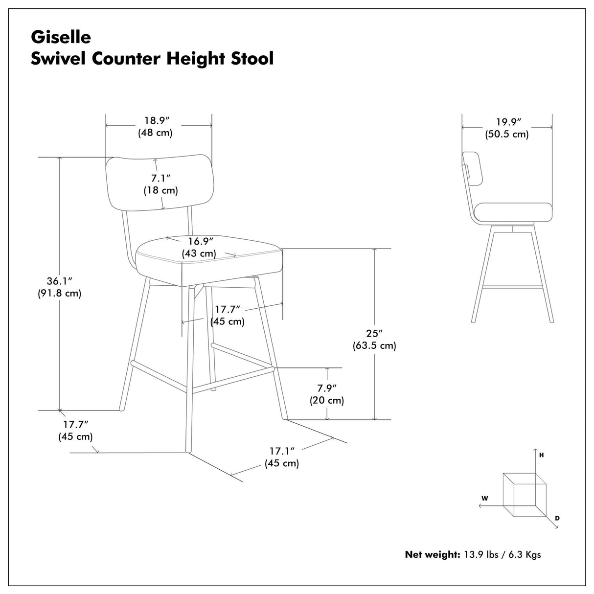 Giselle - Swivel Counter Height Stool (Set of 2)
