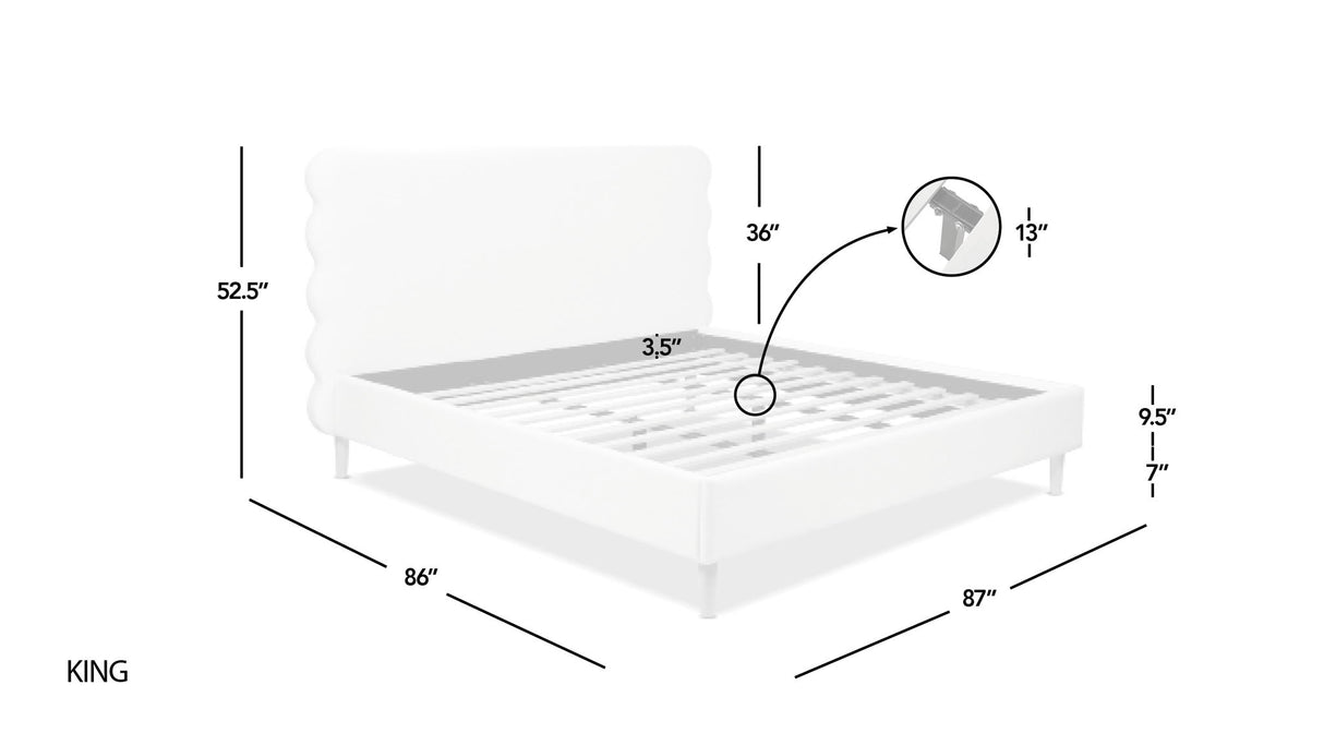 Stockholm - Modern Wavy Headboard Platform Bed by Jennifer Taylor Home | Bel Furniture