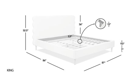 Stockholm - Modern Wavy Headboard Platform Bed by Jennifer Taylor Home | Bel Furniture