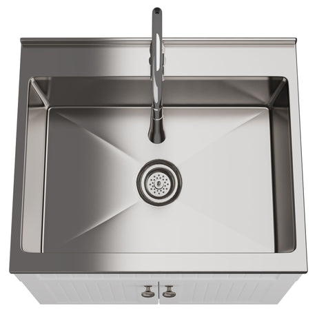 Beckham - Laundry Cabinet & Faucet And Stainless Steel Sink by Simpli-Home | Bel Furniture