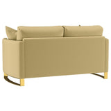 Corliss - Upholstered Arched Arm Loveseat by CoasterElevations | Bel Furniture