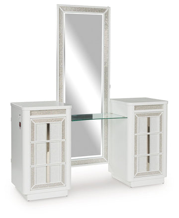 Chalanna - White - Vanity With Mirror by Signature Design by Ashley® | Bel Furniture