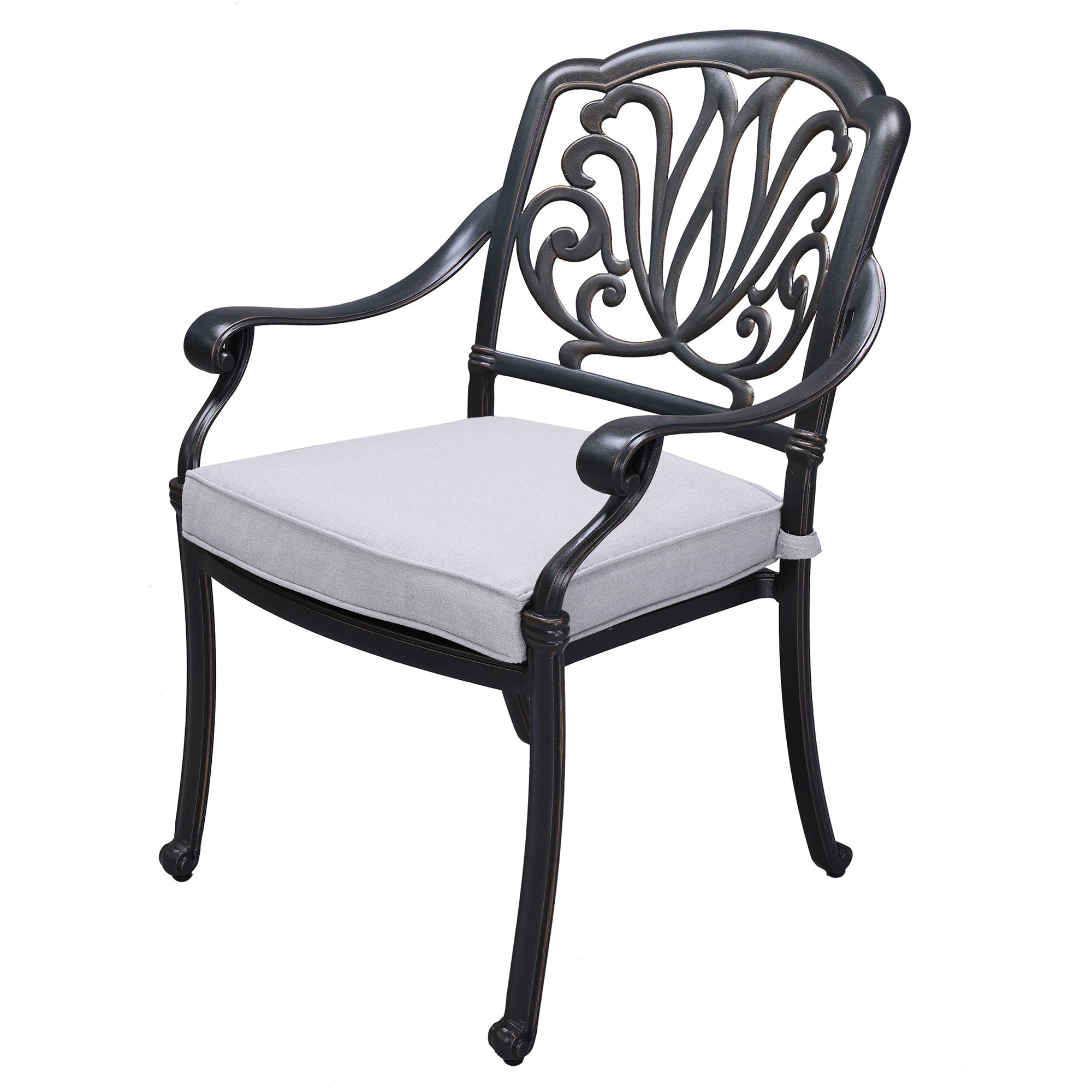 Patio Outdoor Aluminum Dining Armchair With Cushion (Set of 2)