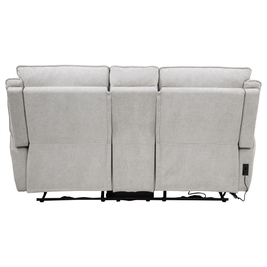 Sylmar - Chenille Upholstered Power Reclining Loveseat - Dove Gray