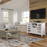 Acadian - Handcrafted Tall TV Media Stand by Simpli-Home | Bel Furniture