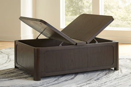 Breckington - Cocktail Table With Storage - Dark Brown - view 7