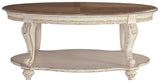 Realyn - White / Brown - Oval Cocktail Table by Signature Design by Ashley® | Bel Furniture