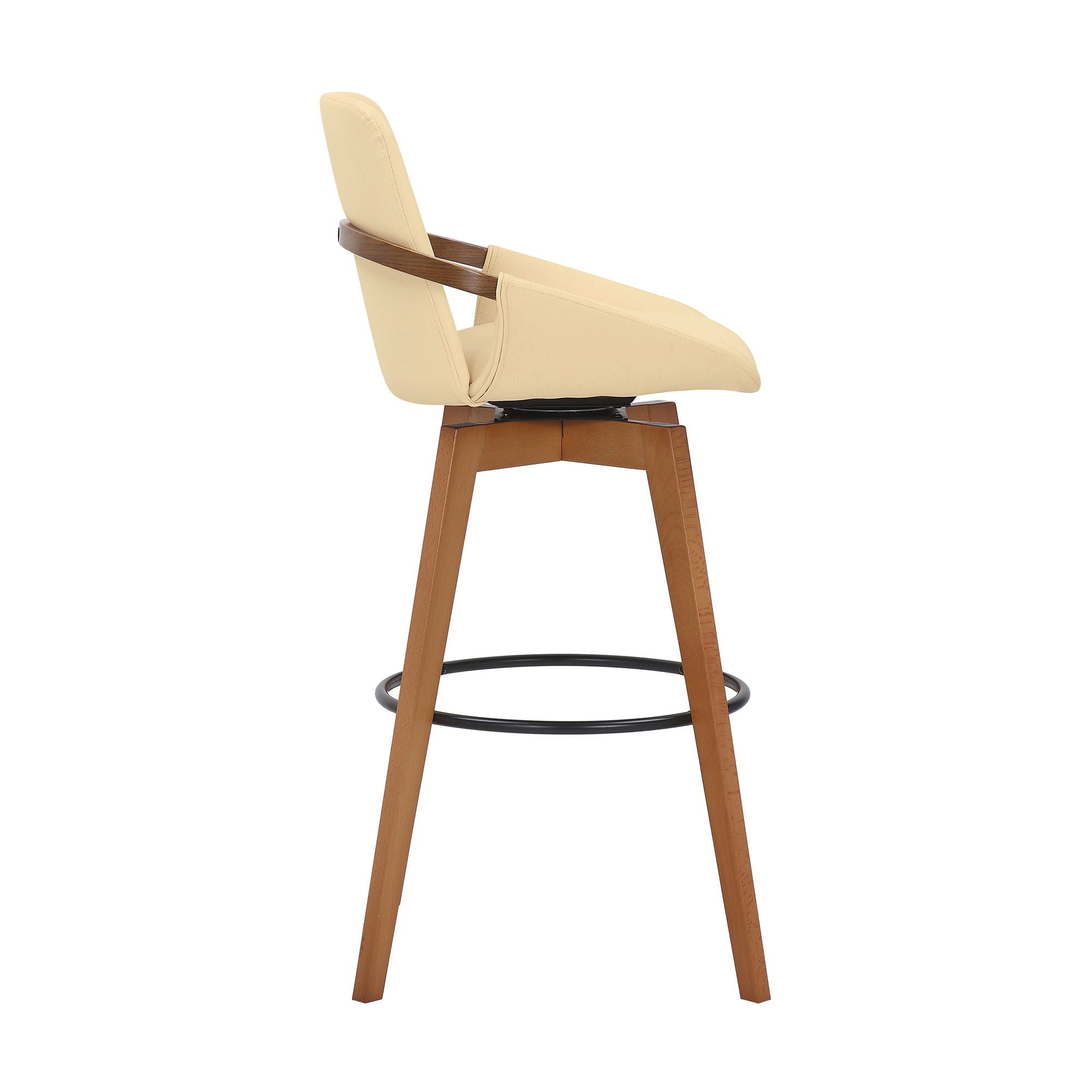 Swivel Bar Height Bar Chair - Cream / Black