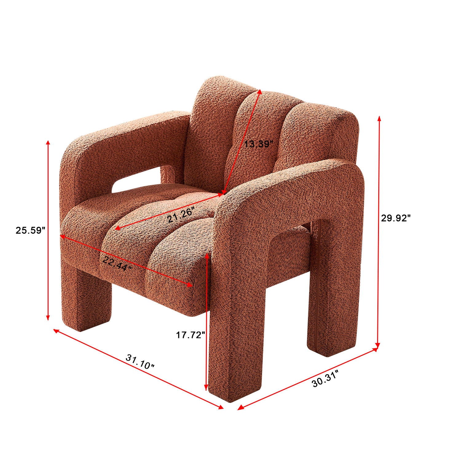 31.10" Boucle Upholstered Accent Chair