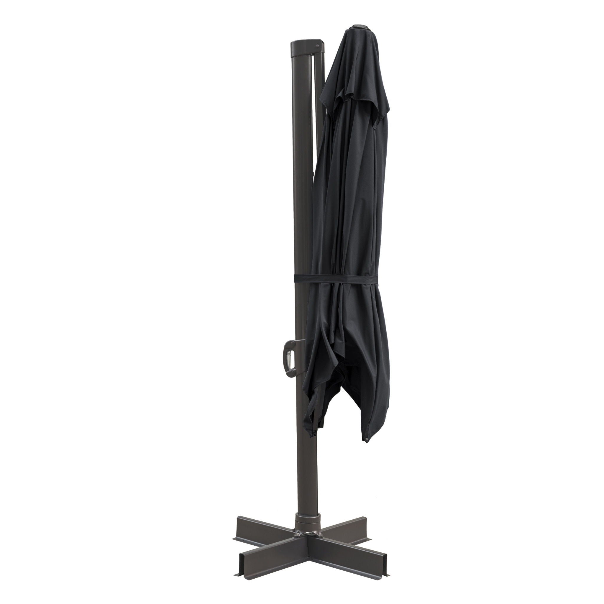 Square Tilt Cantilever, Patio Umbrella With Stand - Black