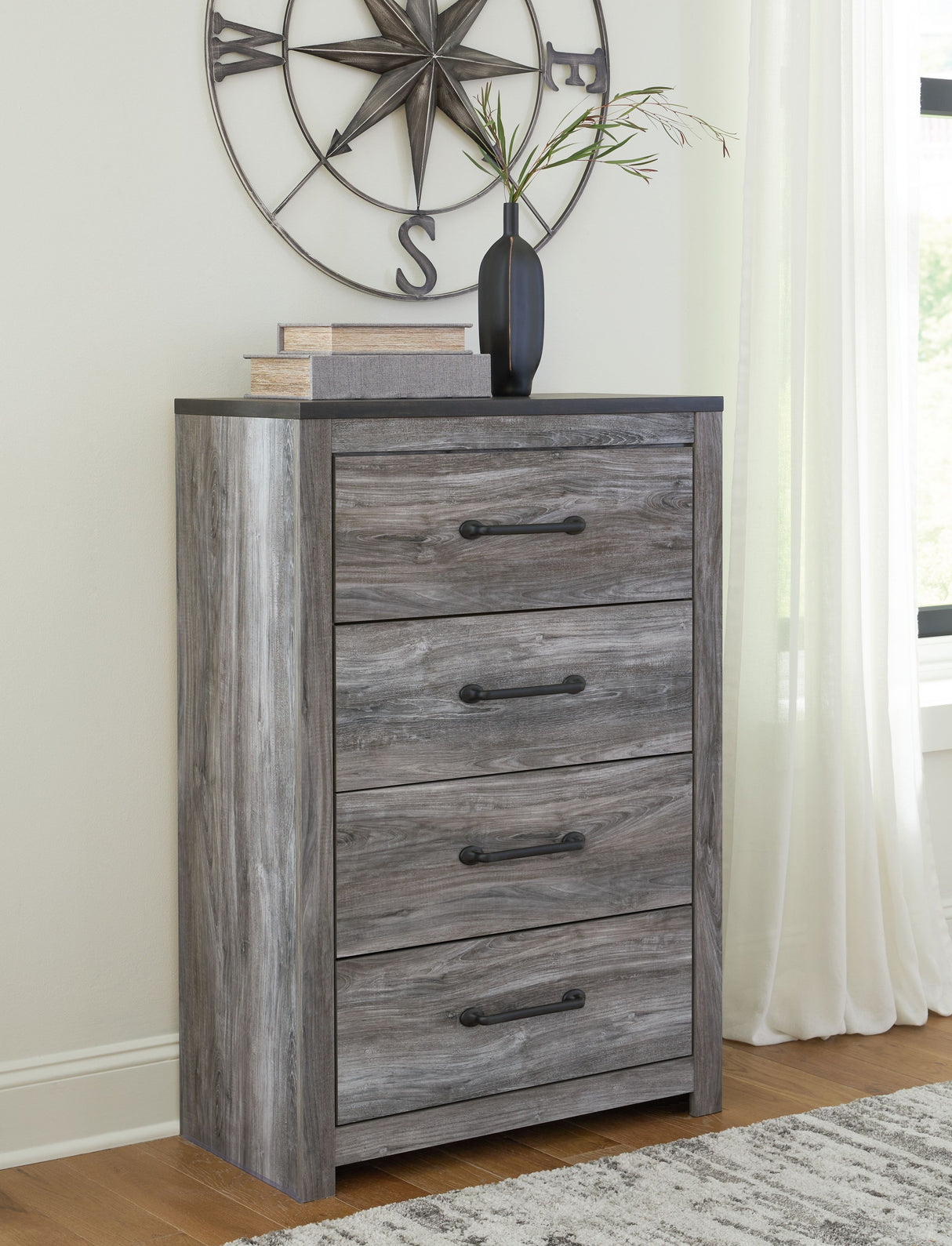 Bronyan - Dark Gray - Four Drawer Chest by Signature Design by Ashley® | Bel Furniture