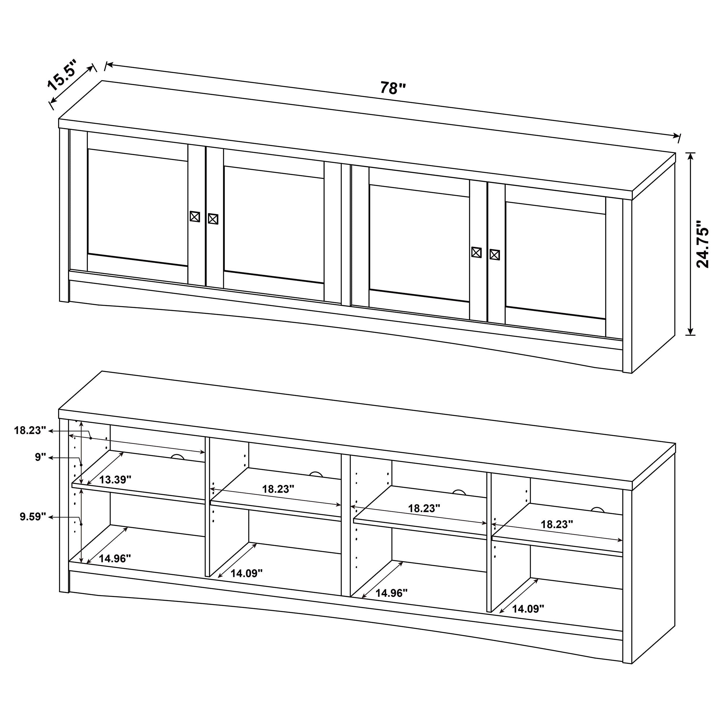 Laughlin - 3-piece Entertainment Center TV Stand - White