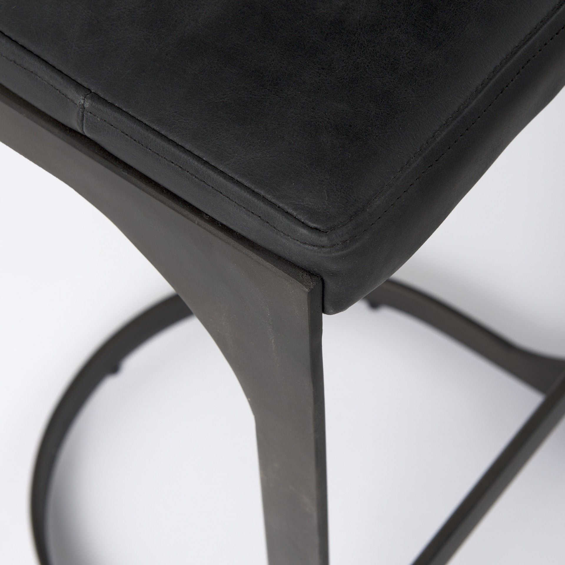 Iron Backless Bar Chair - Black