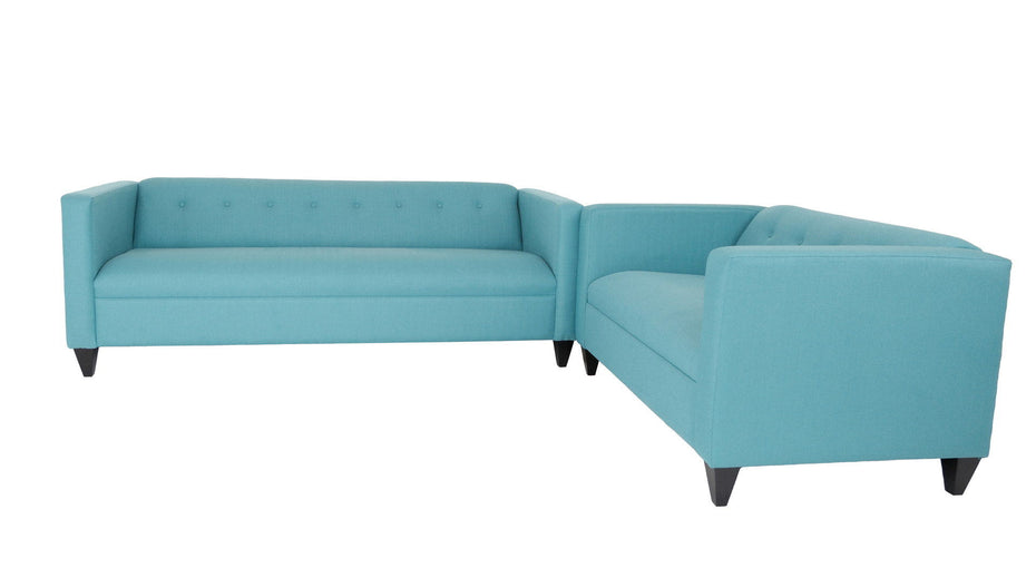 2 Piece Polyester Blend Seating Set - Teal Blue