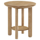 Ottowa - Round Wood Table With Shelf