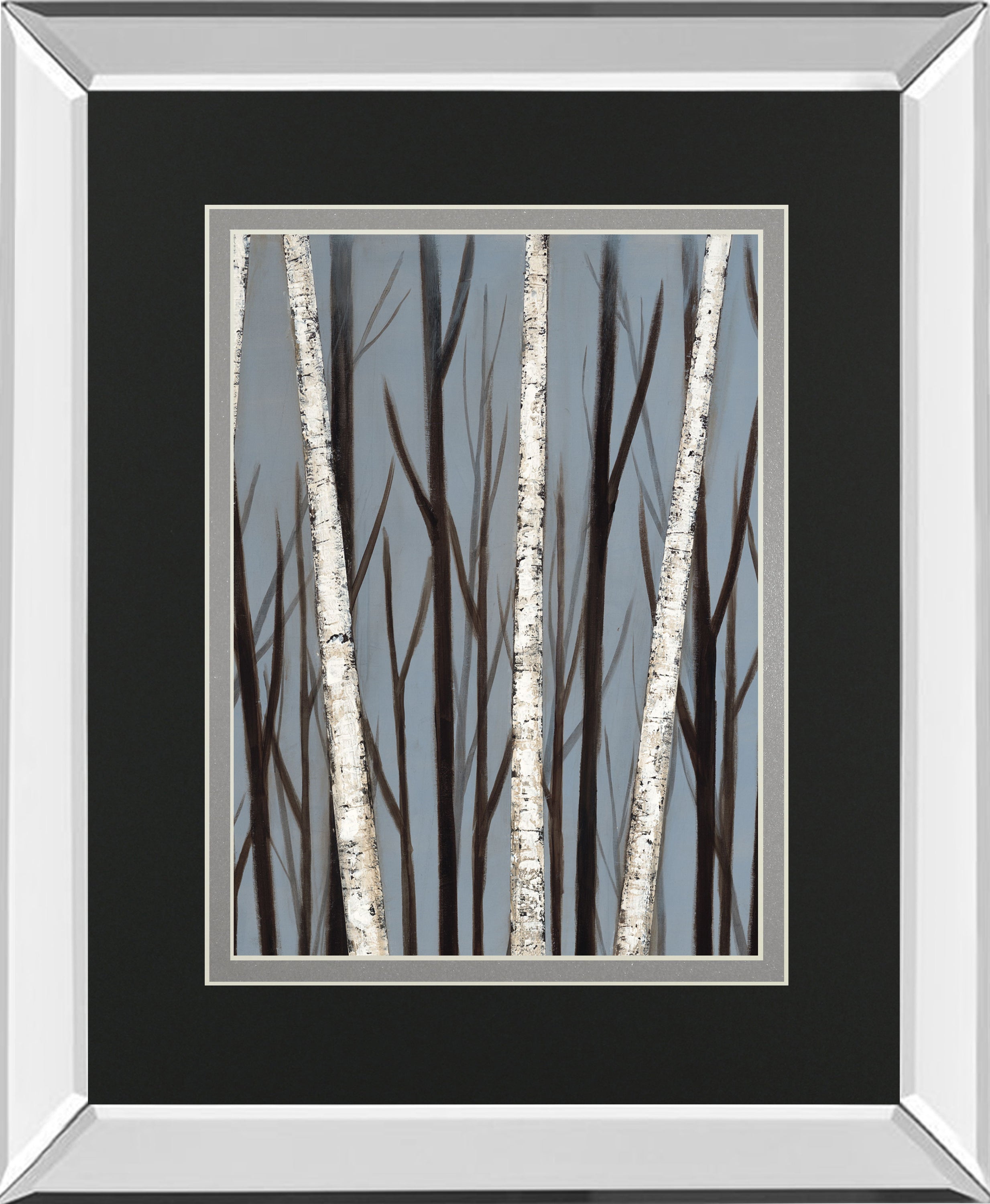 Birch Shadows By Eve Mirrored Frame - Dark Gray