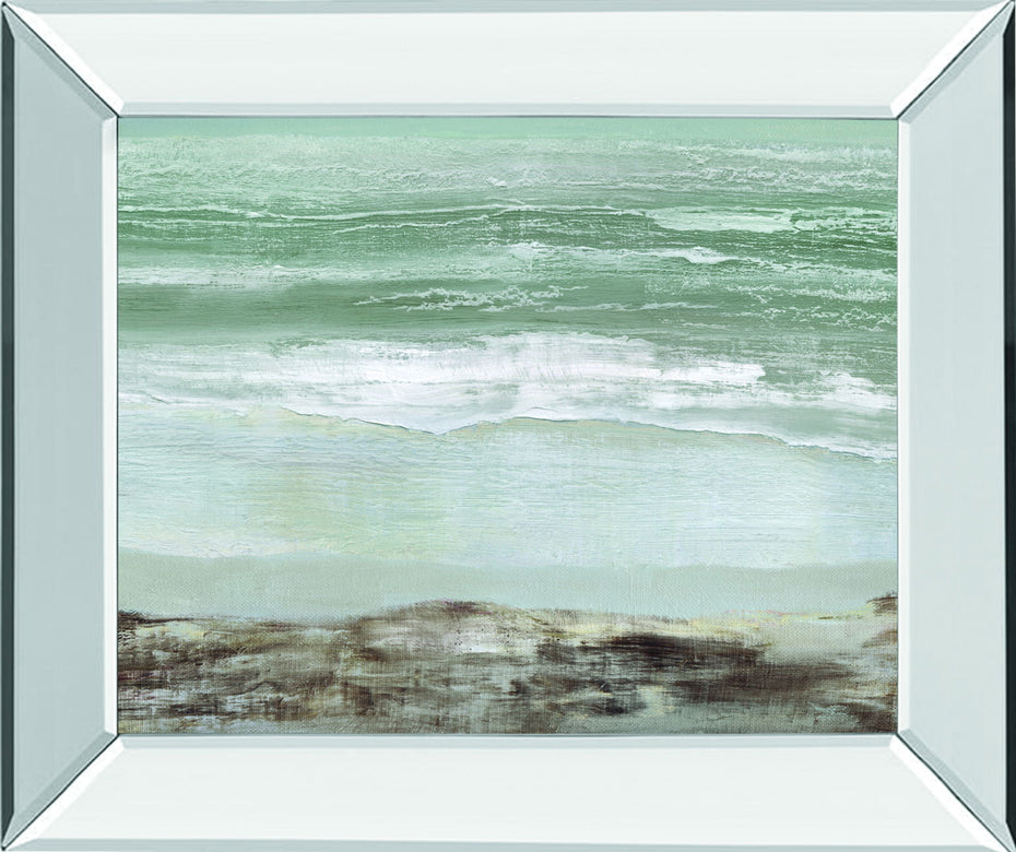 Grey Dawn By Caroline Gold - Mirror Framed Print Wall Art - Blue