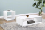 Paseo - Coffee Table Set White 2 Pc. Coffee Table, End Table by Coaster Fine Furniture | Bel Furniture