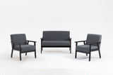 Bahamas - Loveseat And 2 Chair Living Room (Set of 3) Dark Gray by Lilola Home | Bel Furniture