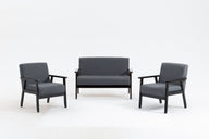 Bahamas - Loveseat And 2 Chair Living Room (Set of 3) Dark Gray by Lilola Home | Bel Furniture