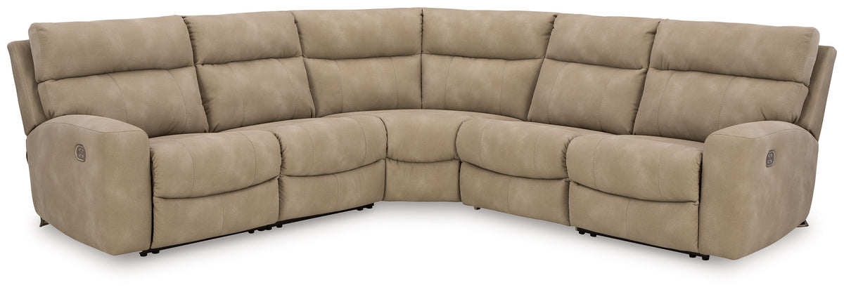 Next-Gen Durapella - Reclining Sectional Beige 5 Pc. Power Reclining Sectional by Signature Design by Ashley® | Bel Furniture