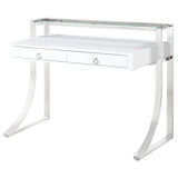 Gemma - 2-Drawer Writing Desk - White High Gloss by CoasterEssence | Bel Furniture