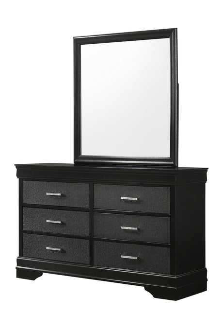 Amalia - Dresser, Mirror Black by Crown Mark | Bel Furniture