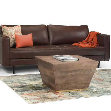 Abba - Handcrafted Square Coffee Table by Simpli-Home | Bel Furniture