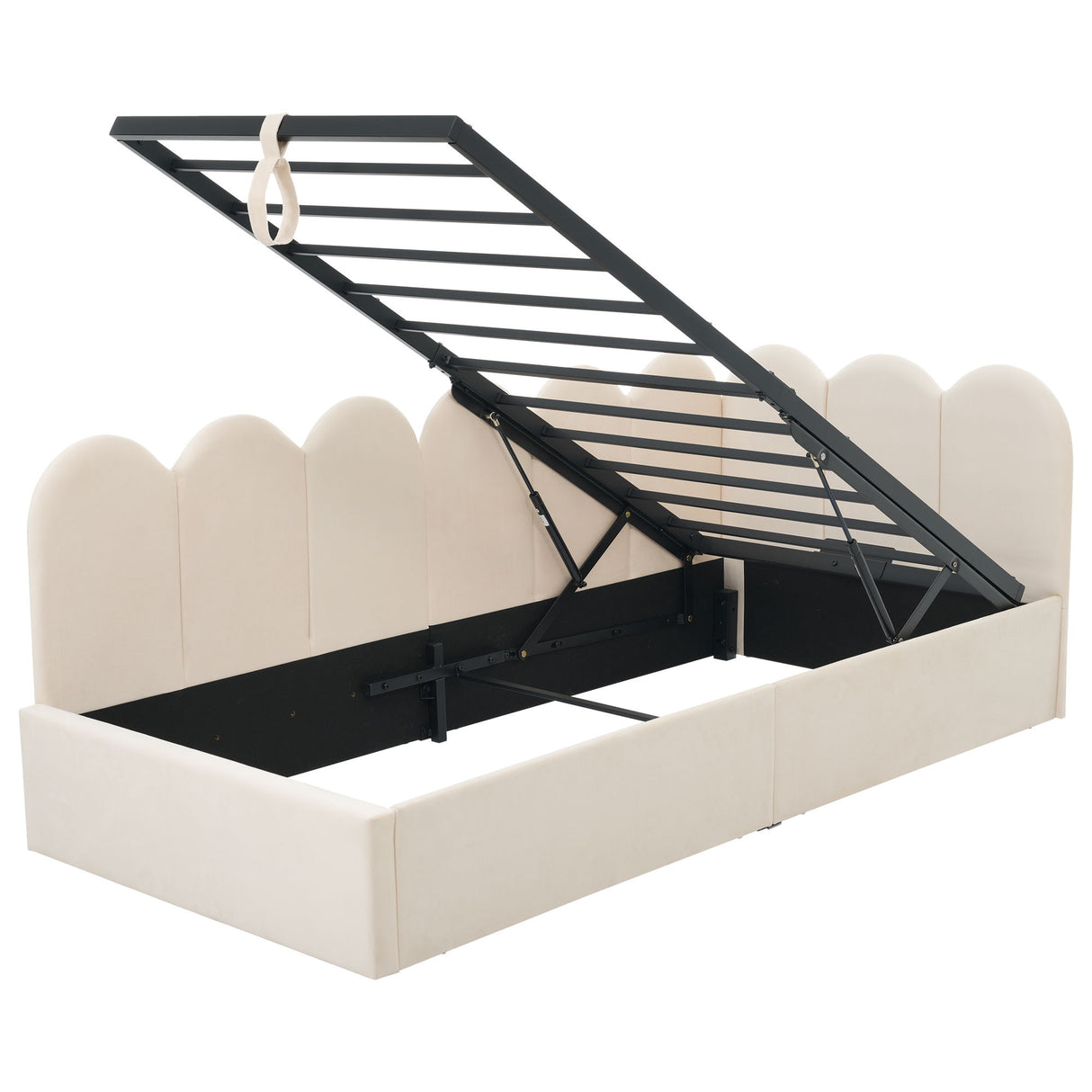 Upholstered Daybed With Metal Slatted Base