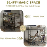 Ethan - Bunk Bed With Desk, Charging Station, Storage Shelves