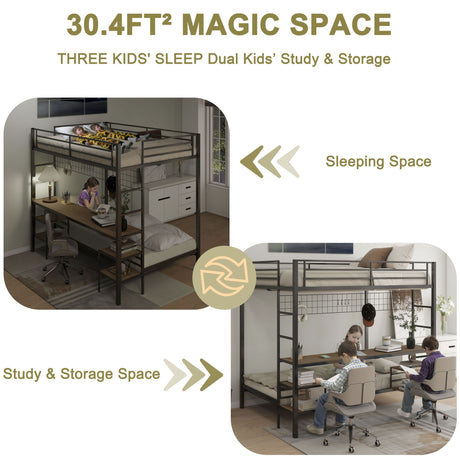 Ethan - Bunk Bed With Desk, Charging Station, Storage Shelves - view 18