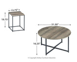 Wadeworth - Brown / Beige - Occasional Table Set (Set of 3) by Signature Design by Ashley® | Bel Furniture