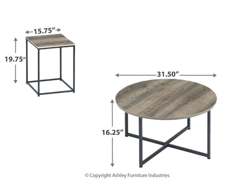 Wadeworth - Brown / Beige - Occasional Table Set (Set of 3) by Signature Design by Ashley® | Bel Furniture