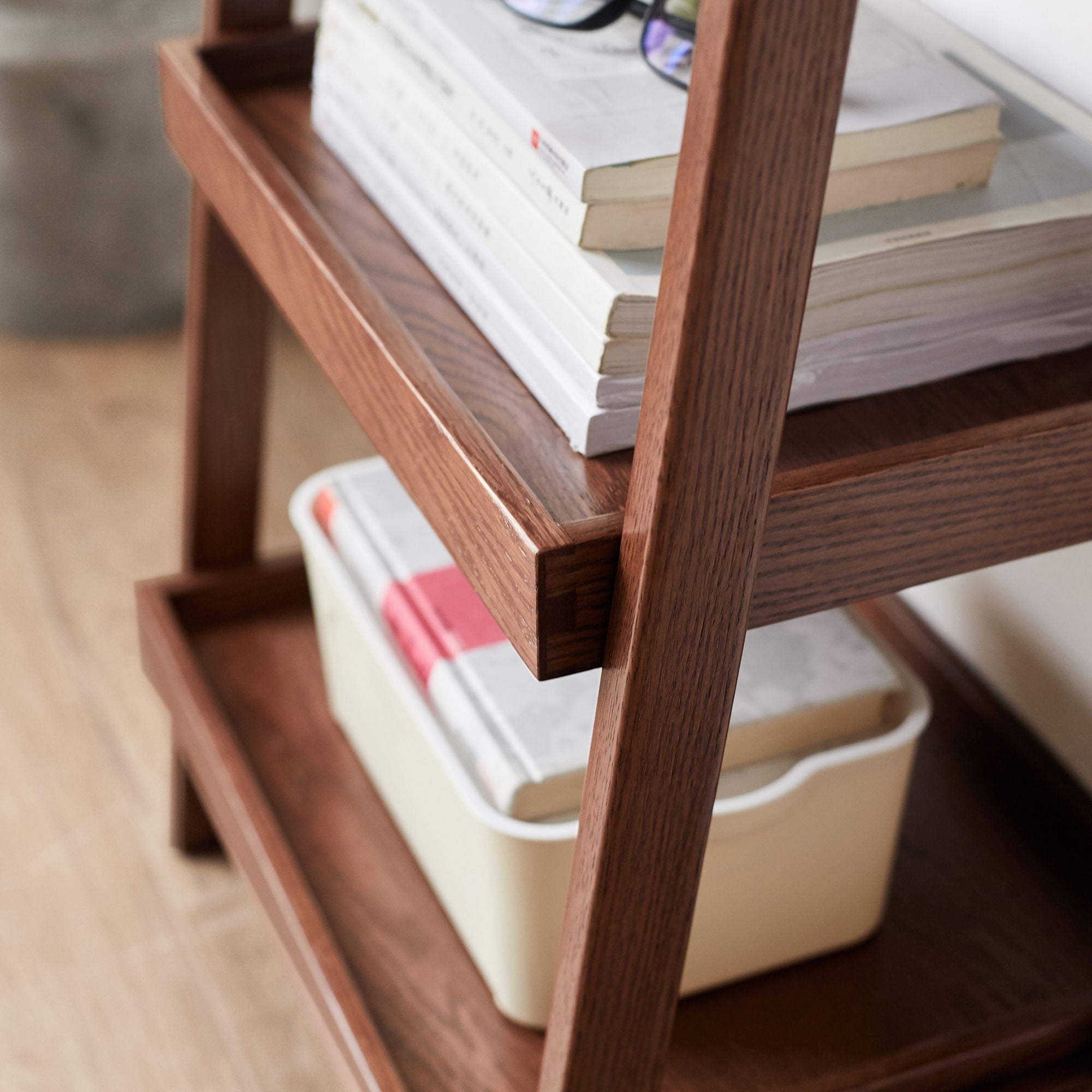 Premium Storage Organizer, 3-Tier Beech Shoe Rack For Entryway, Living Room - Walnut