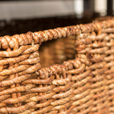 Coastal Coffee Table With Lower Shelf And Faux Rattan Baskets - Espresso by Walker Edison | Bel Furniture