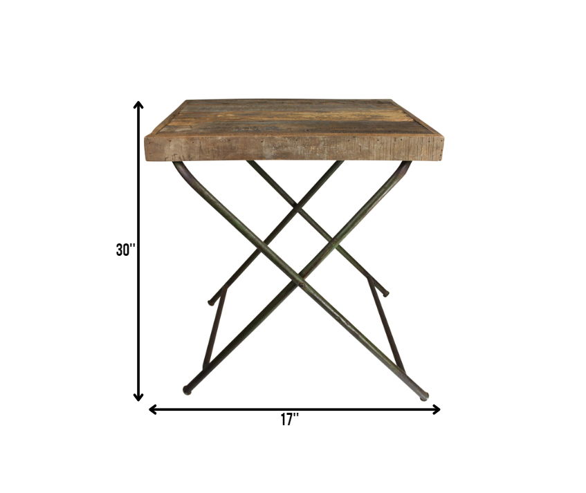 Wood Solid Wood End Table - Charcoal / Brown