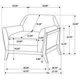 Vaughn - Fabric Upholstered Flared Arm Sofa Set