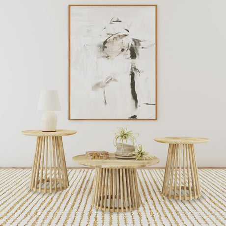 Touhy - Round Coffee Table Set Light Brown 3 Pc. Coffee Table, 2 End Tables by Coaster Fine Furniture | Bel Furniture