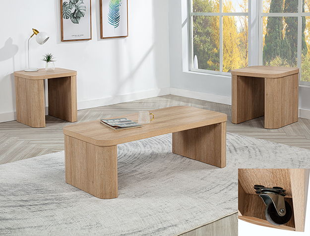 Ashton - 3 Piece Cocktail Set - Natural by Crown Mark | Bel Furniture